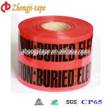 Factory supply red pe underground electric line warning tape